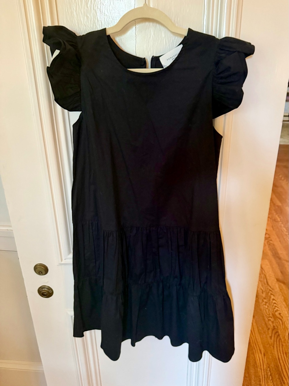 Tuckernuck Black Ruffle Sleeve Mini Dress